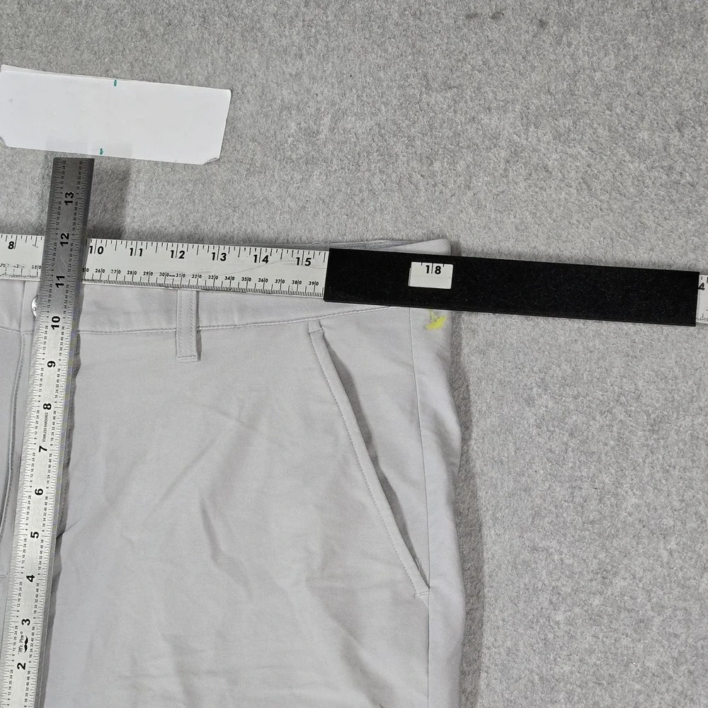 Adidas Men Pants 36X30 Light Gray Chino Golf Nylon Straight Pockets 27